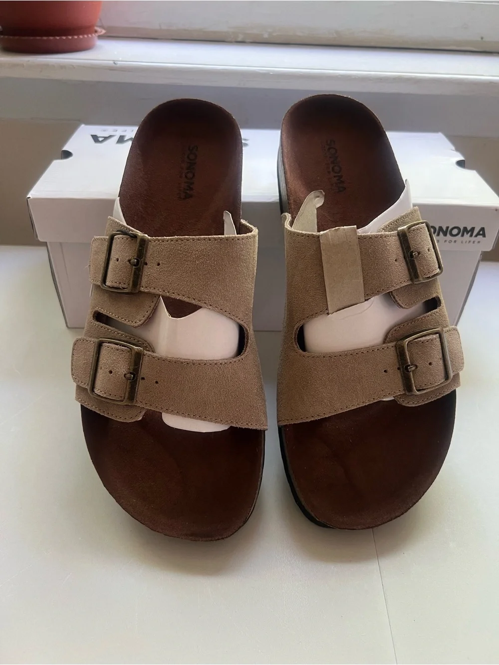 Sonoma Goods For Life® Raymond 02 Men's Slide Sandals Color:Taupe Size: 11M
